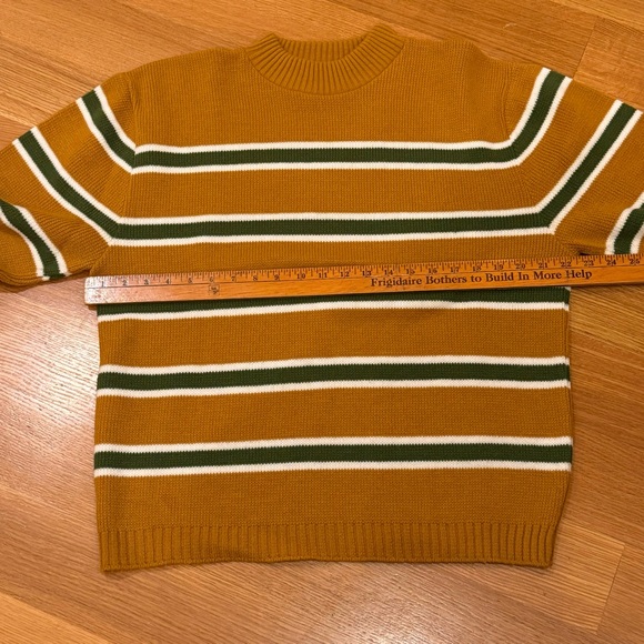 Vintage Striped Sweater in Mustard and Green Sz Large Grandpacore Brian MacNeil - Picture 5 of 7